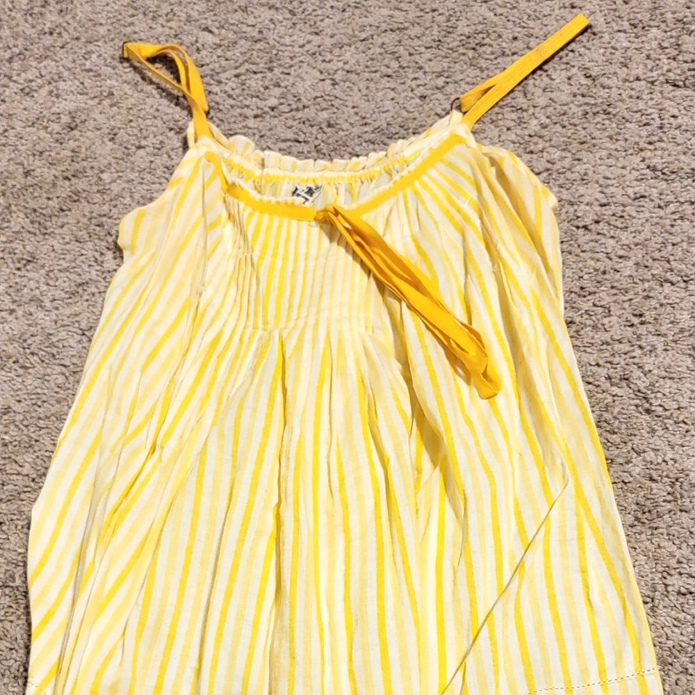 Yellow & White Striped Tank Top